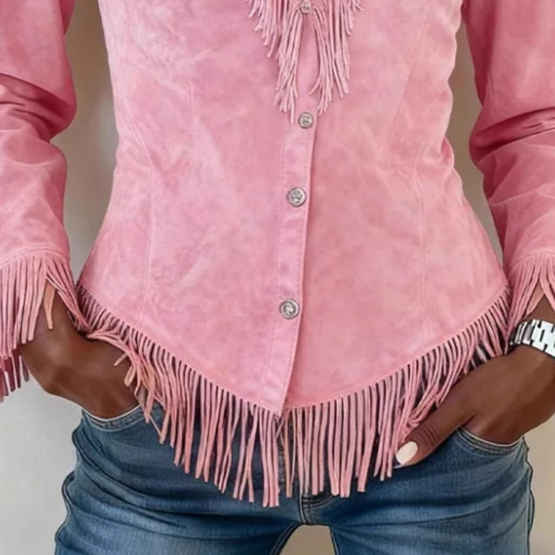 Cheyenne Fringe-Hem Western Blouse