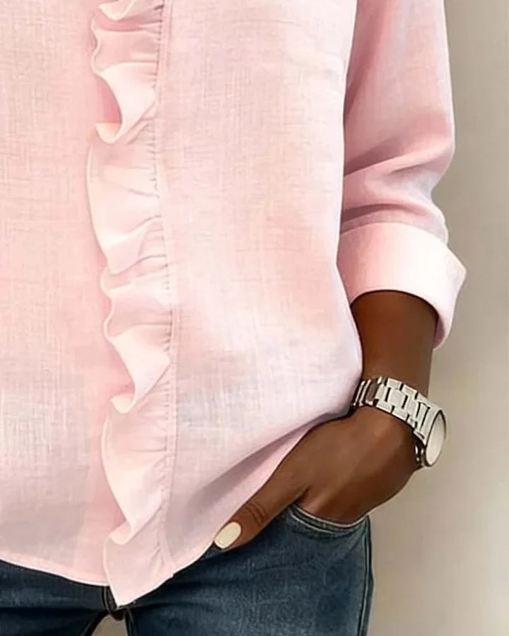 Petal Frill V-Neck Blouse